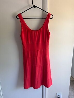 connected apparel Red Scoop Neck Mini Dress